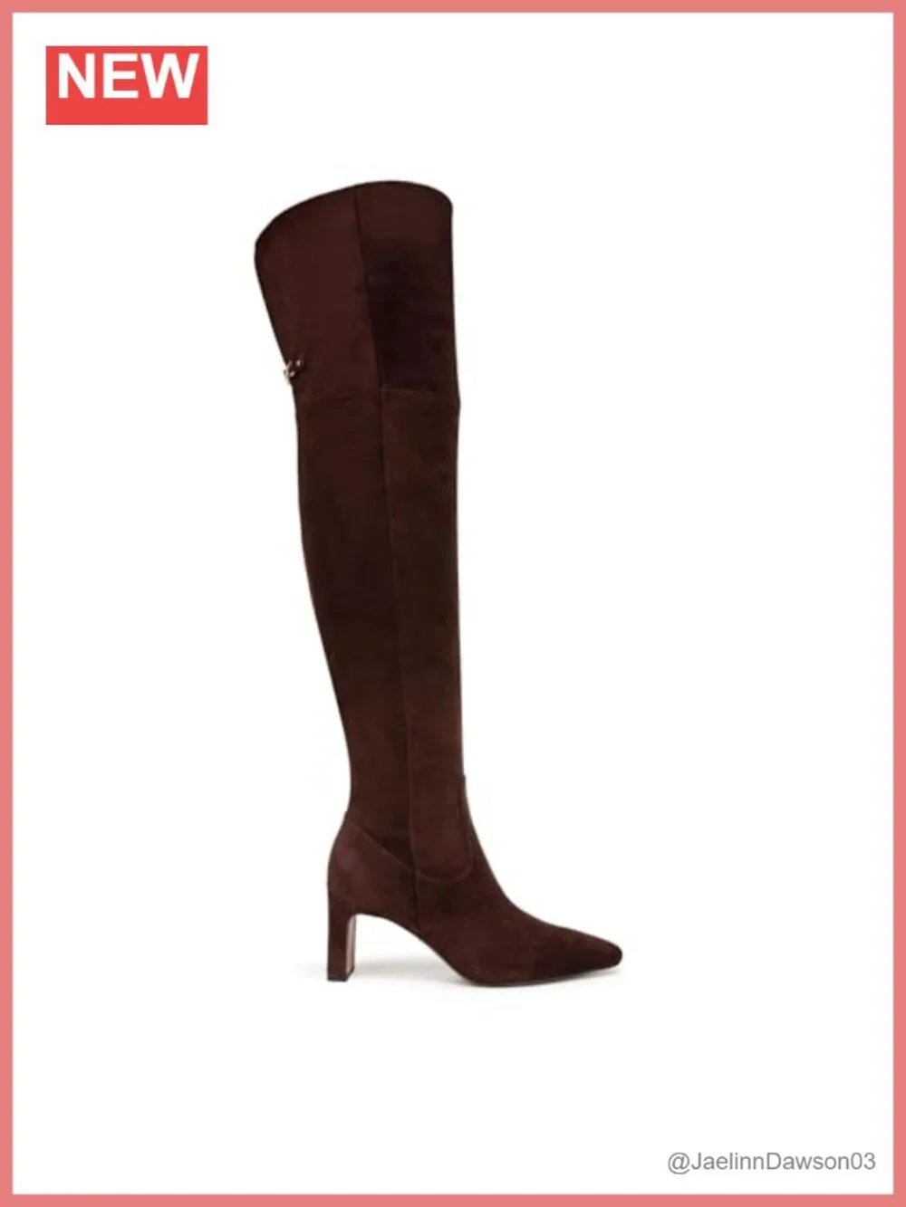 Over the Knee Leather Block Heel Snip Toe Boots